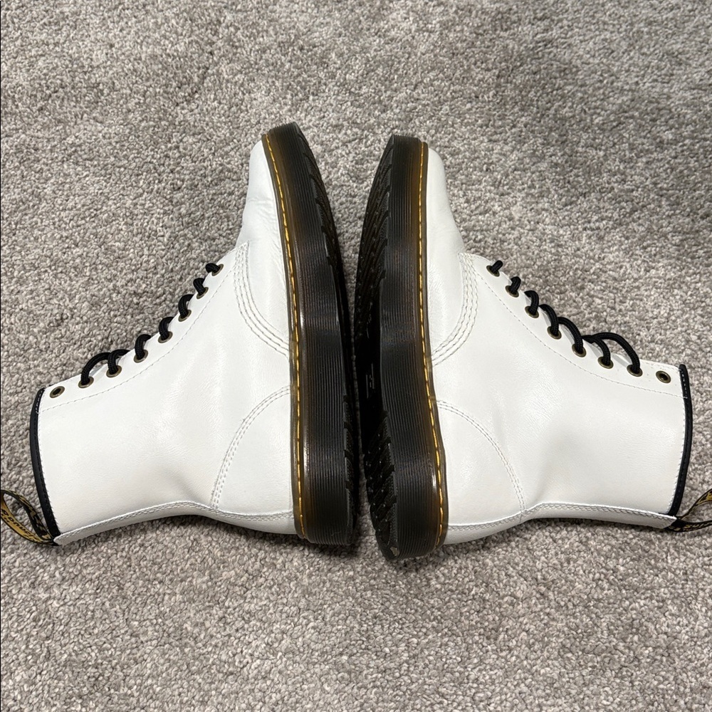 Dr. Martens White Zavala Leather Combat Boots - Picture 4 of 6